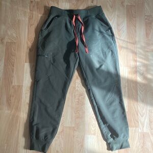Figs Women Green Joggers with Red Accent. Petite